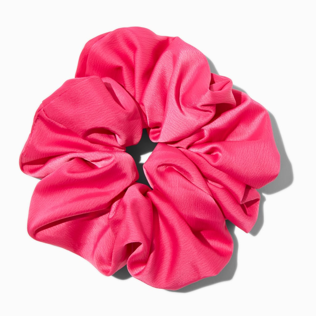 Claire's Giant Hot Pink Satin Hair Scrunchie