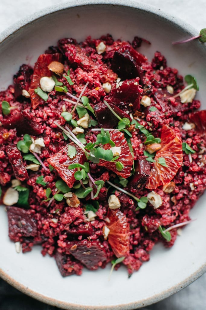 Pink Quinoa Salad With Beets, Blood Orange, and Chimichurri