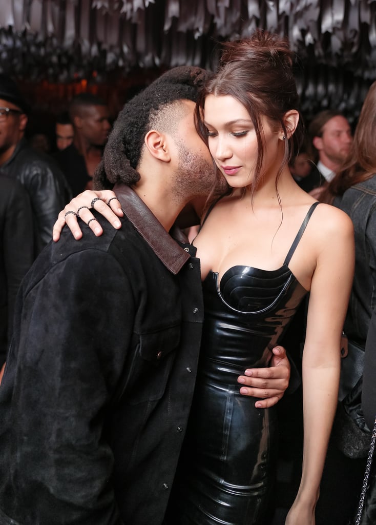 Bella Hadid in Black Latex Dress