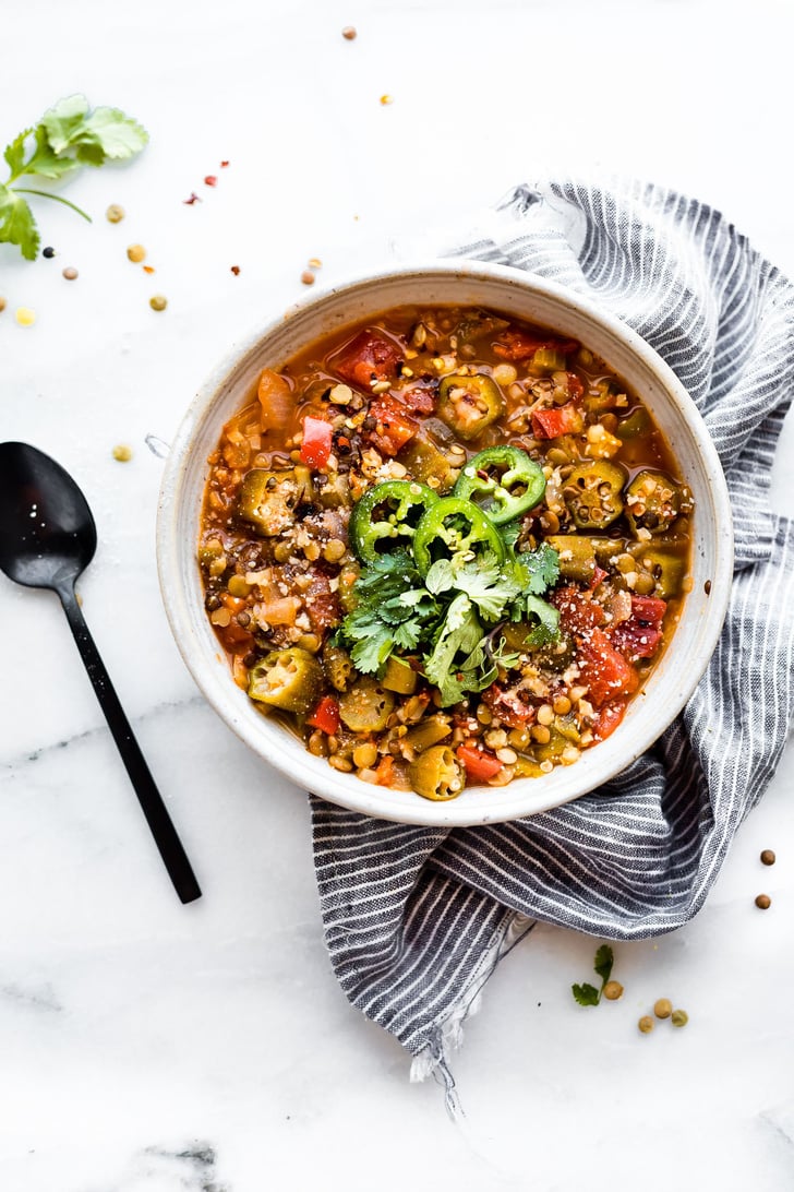 Instant Pot Lentil Gumbo High Protein Bean Soup Recipes POPSUGAR