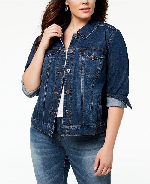Macys plus shop size jean jacket