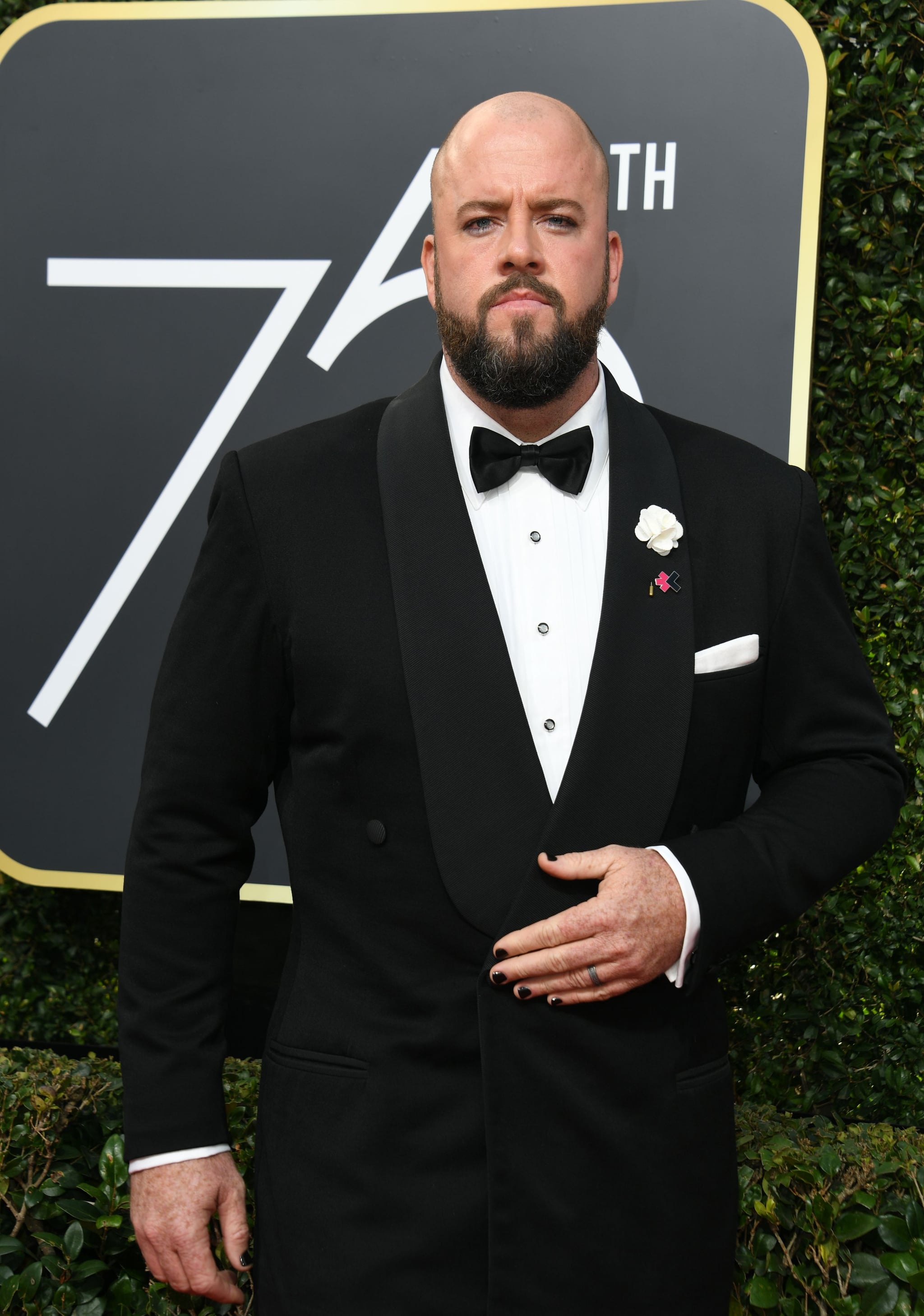 Chris Sullivan S Black Nail Polish At The 18 Golden Globes Popsugar Beauty