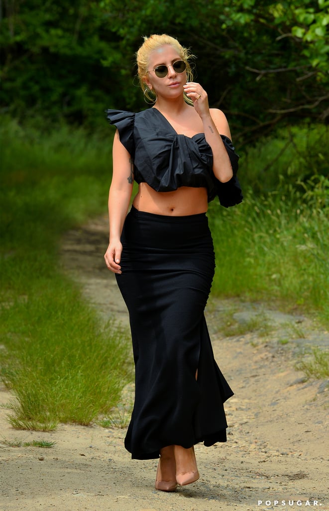 Lady Gaga Wearing Heels on a Hike