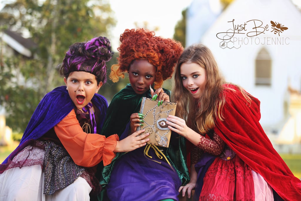 Girls Dressed Up as the Sanderson Sisters From Hocus Pocus