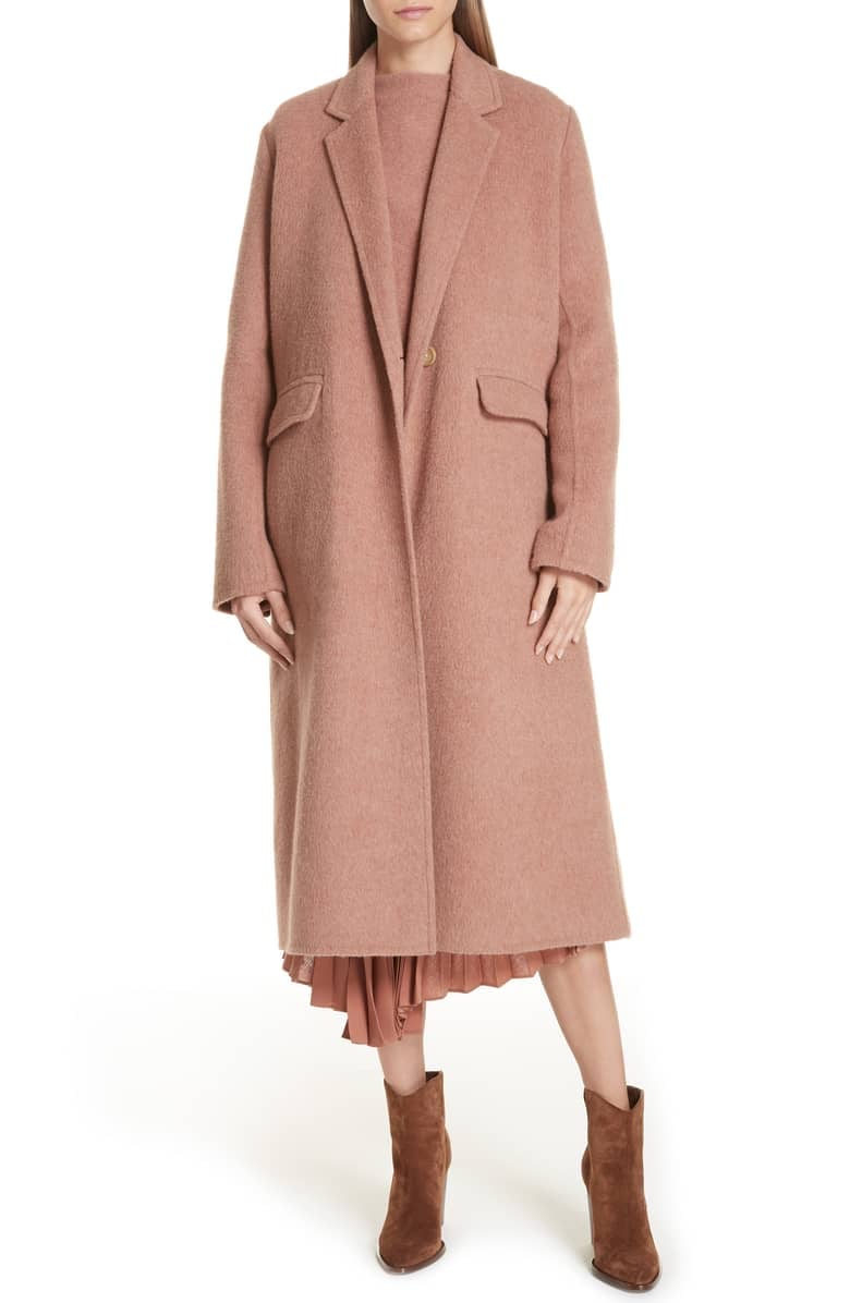 Vince Long Wool Alpaca Blend Coat