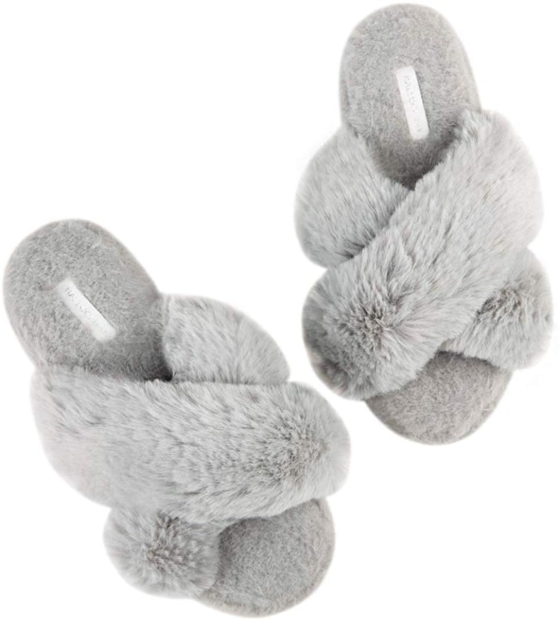 Cross Band Soft Plush Fleece Slippers