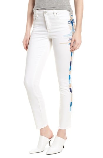 BlankNYC Bond Embroidered Skinny Jeans