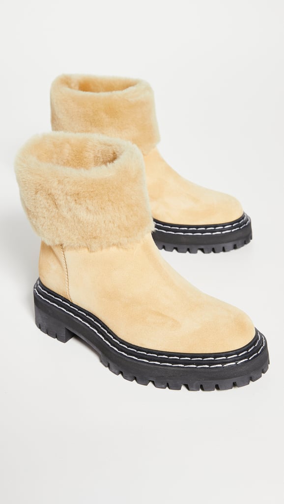 Proenza Schouler Lug Sole Shearling Ankle Boots