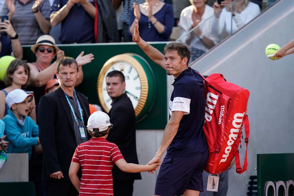 Nicolas Mahut and His Son After His French Open Loss