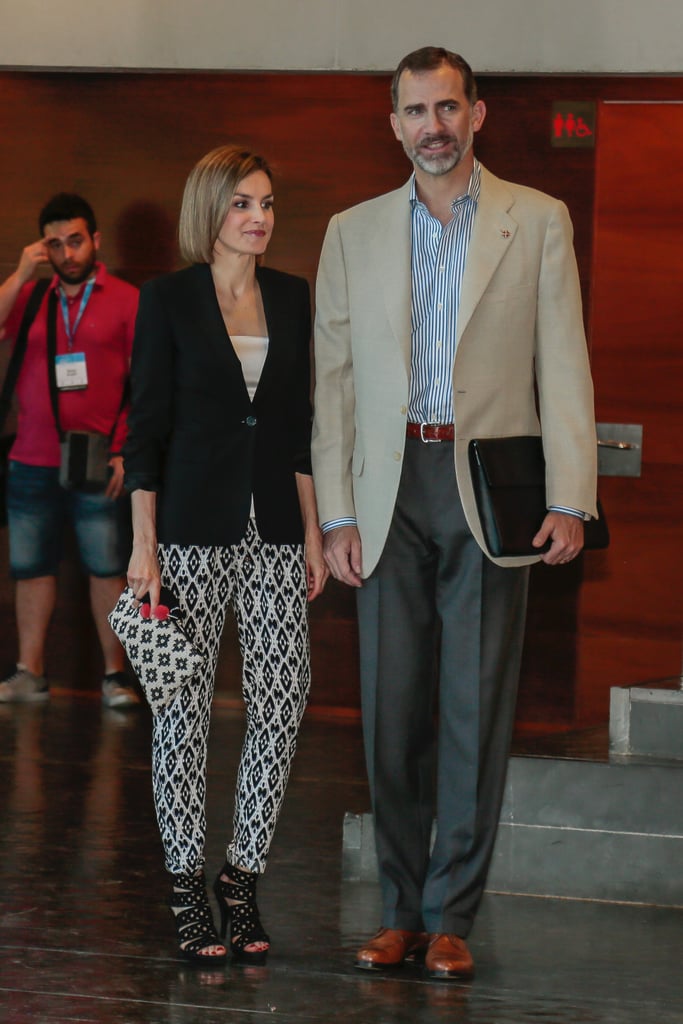 Queen Letizia of Spain's Print Mixing