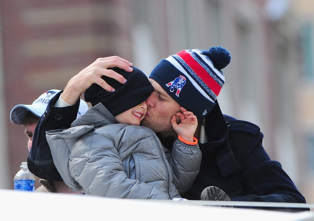 Tom Brady and Kids at Super Bowl Parade 2015