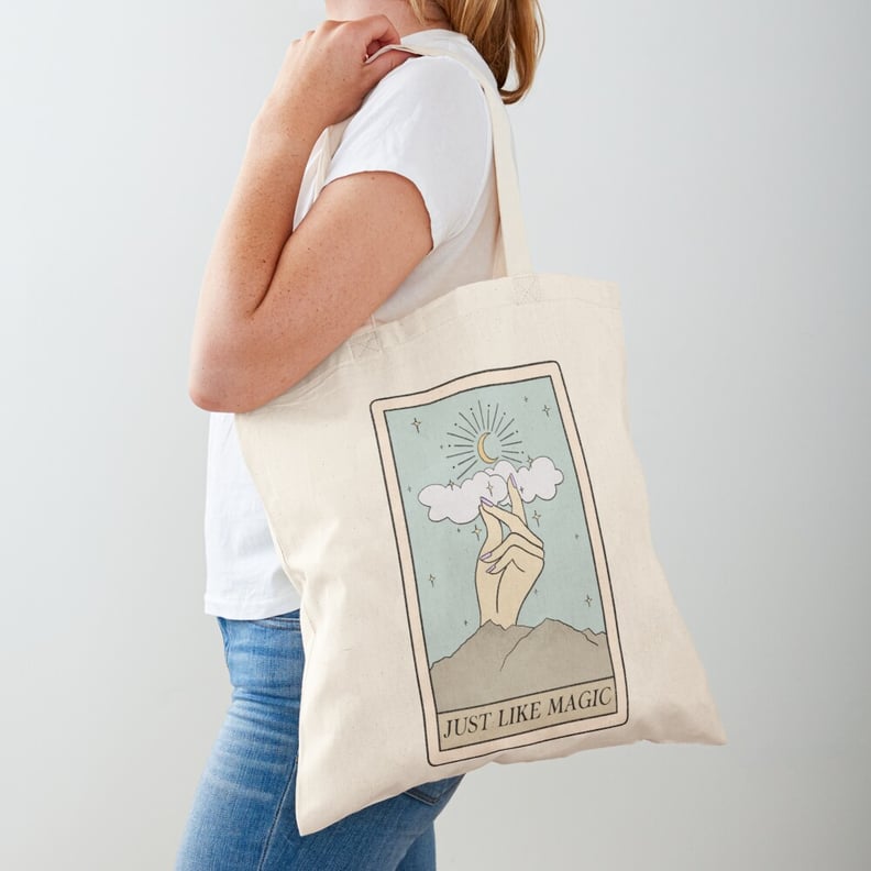 Pilates Cotton Tote Bag With Tarot & Magic Inspired Design