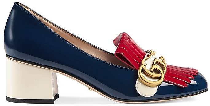 gucci marmont patent leather pumps