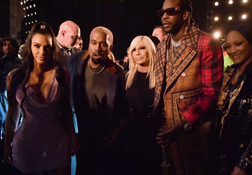 Kim Kardashian and Kanye West at Versace Fashion Show 2018