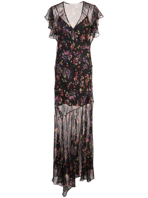 Veronica Beard Floral Print Long Dress