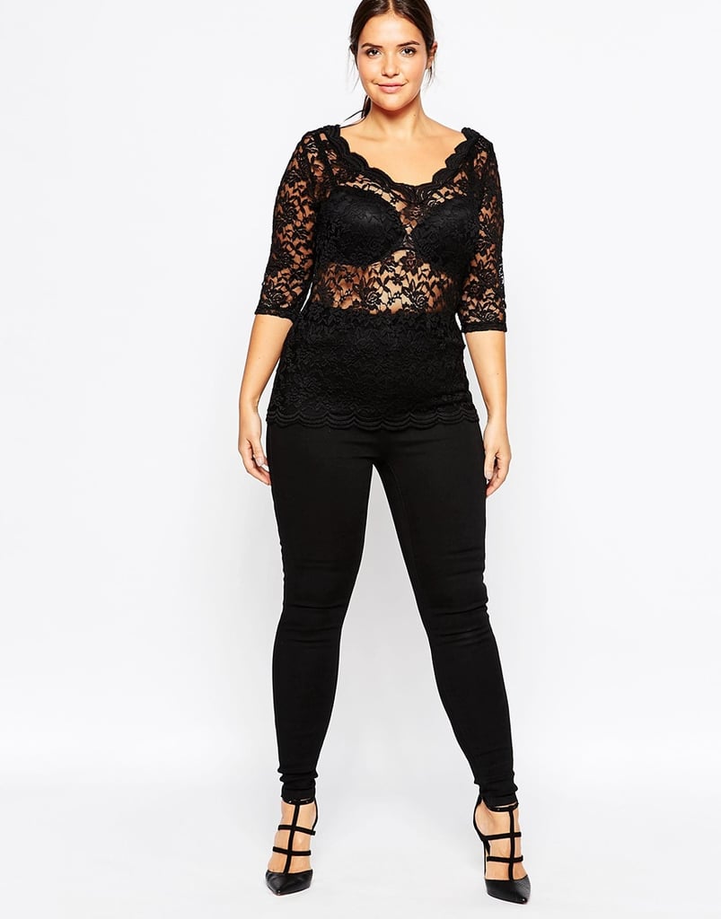 Carmakoma Scalloped Scoop Neck Top In Lace ($153)