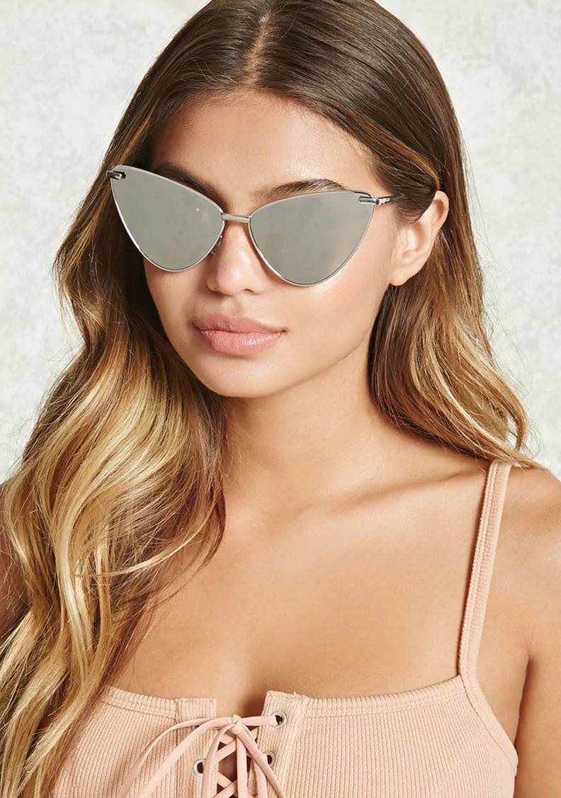 Forever 21 Mirrored Cat-Eye Sunglasses