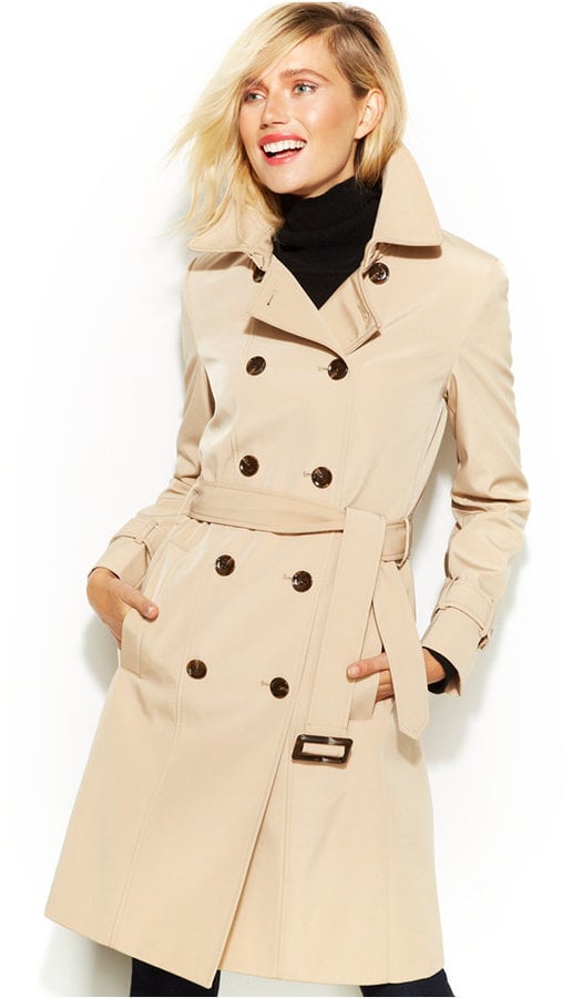 calvin klein tan trench coat