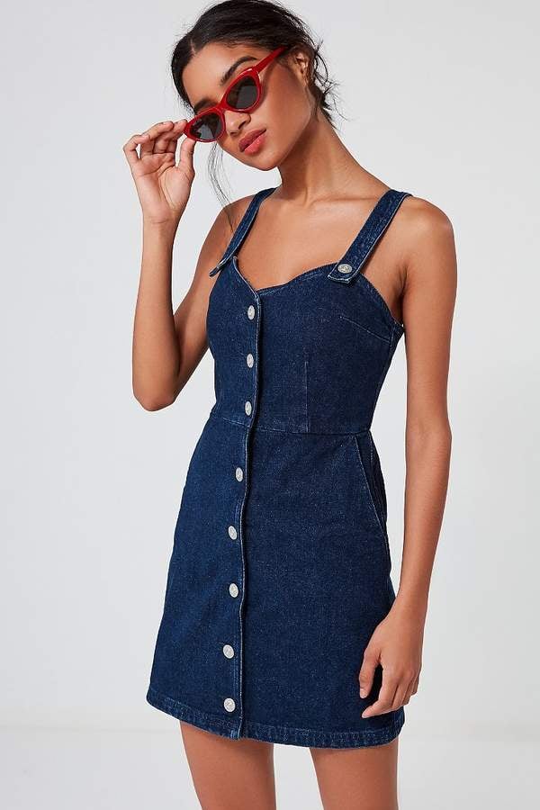 Urban Outfitters Amelia Denim Button-Down Mini Dress