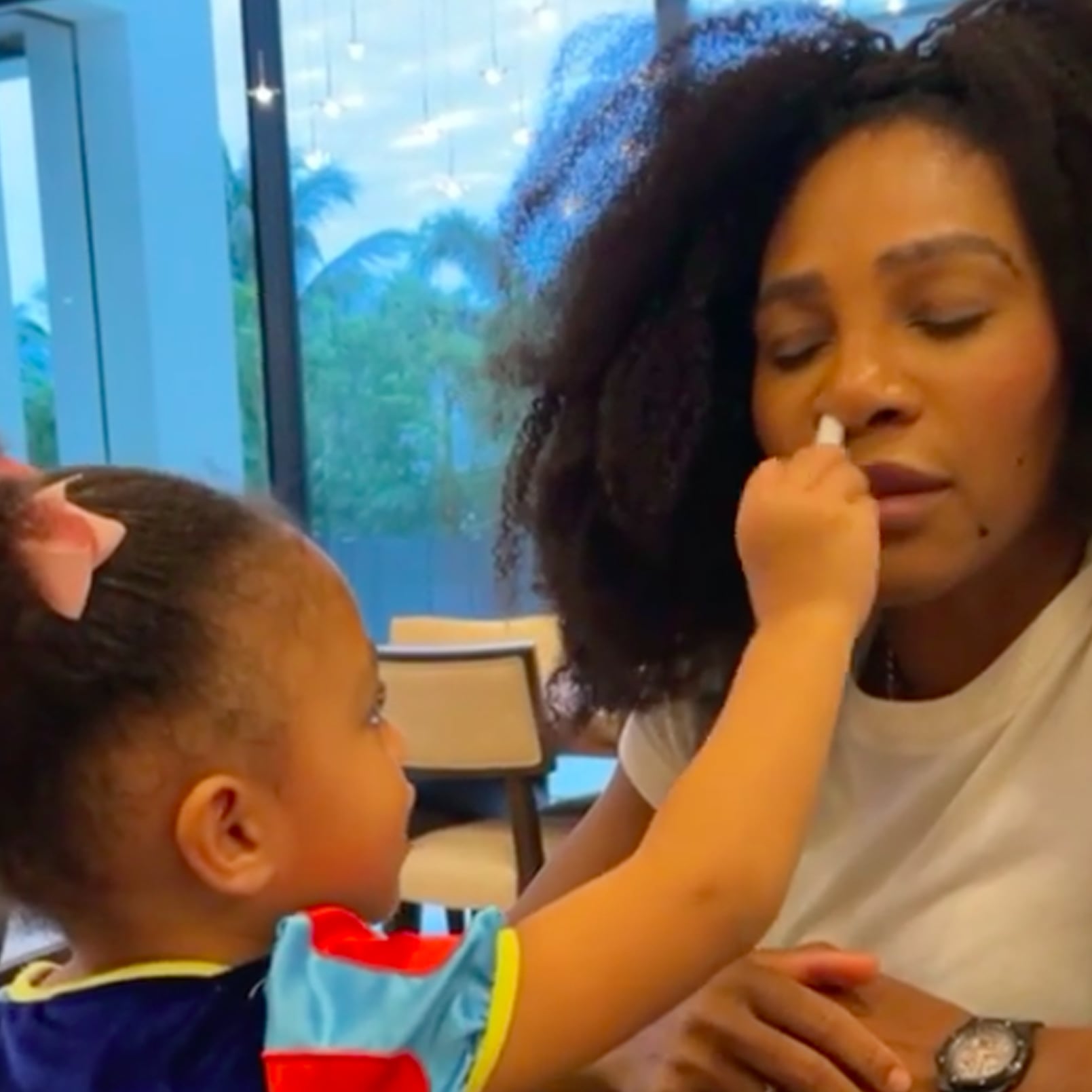 Serena Williams Gets Fake Covid Test From Daughter Olympia Popsugar Family