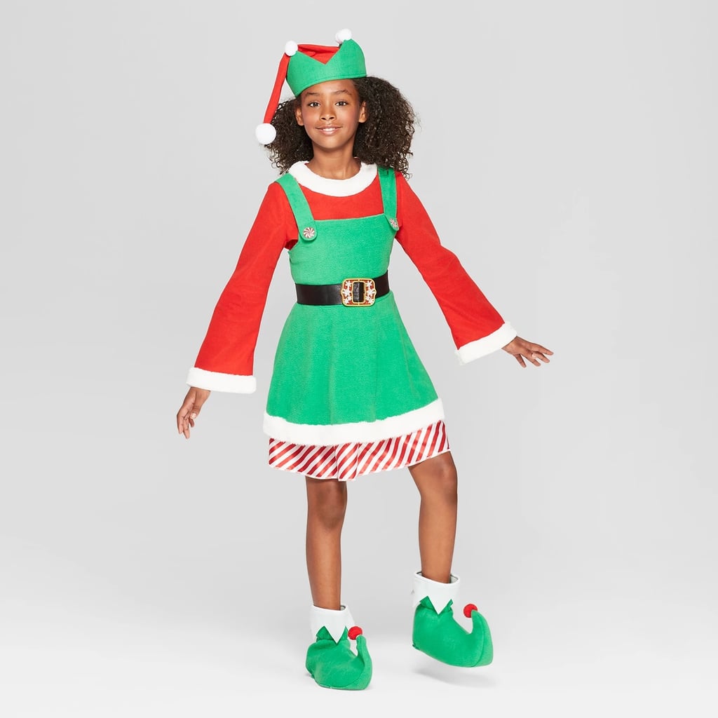 Girls Lively Elf Costume Children Xmas Party Pretty Eidolon Decoration Clothing 