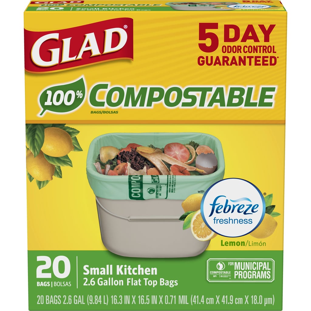 Glad OdourShield Small Kitchen 100% Compostable Trash Bags