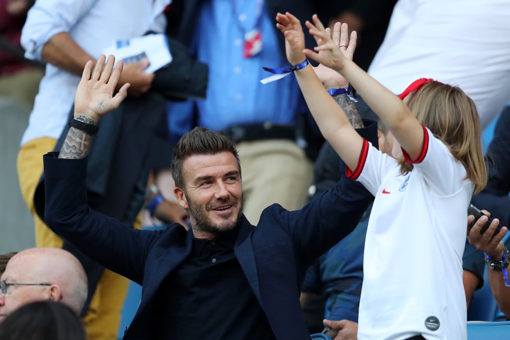 David Beckham and Harper at World Cup Pictures June 2019