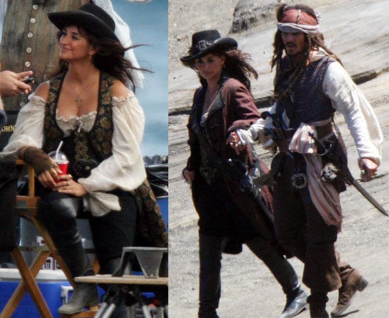 Pictures Of Johnny Depp Penelope Cruz And Geoffrey Rush Filming Pirates Of The Caribbean 4 On Stranger Tides Popsugar Celebrity Uk
