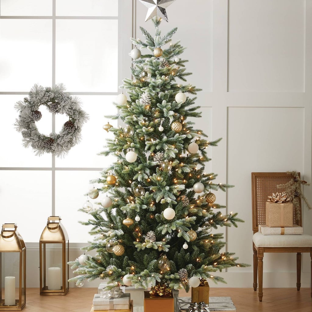 Wondershop Pre-Lit Flocked Glittered Balsam Fir Artificial Christmas Tree