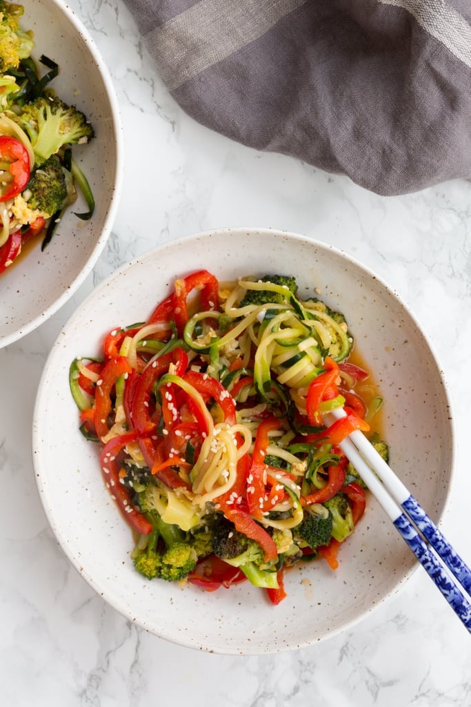 Teriyaki Zucchini Noodle StirFry Simple LowCarb Lunch Recipes