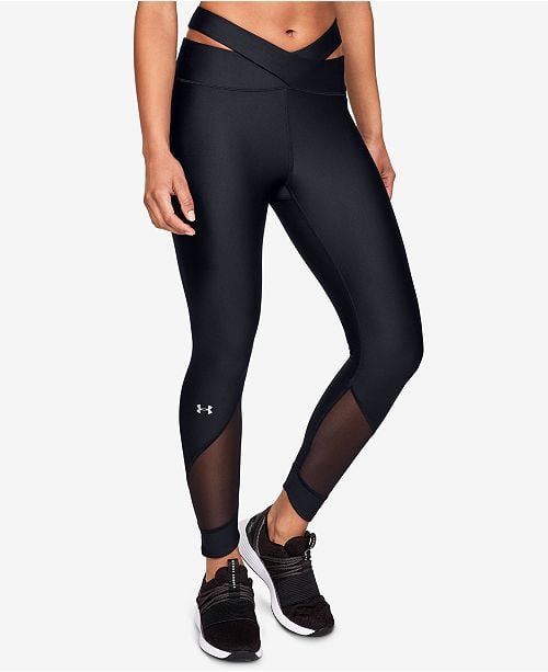 Under Armour HeatGear Cutout Mesh-Inset Ankle Leggings