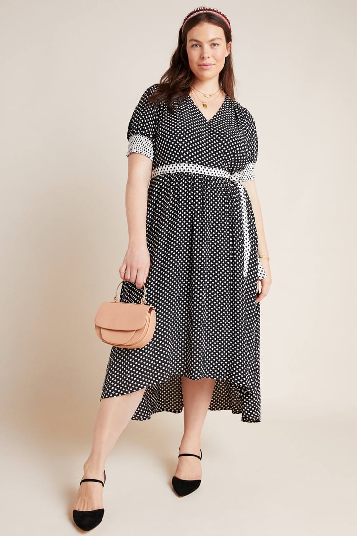 breanna polka dot wrap dress