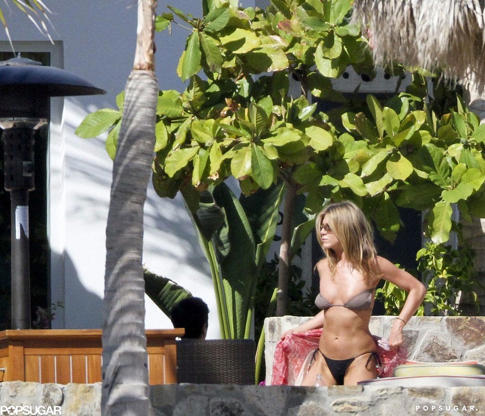 In February 2010, she flaunted her fit body in the pool in Mexico. In February 2010, she flaunted her fit body in the pool in Mexico.