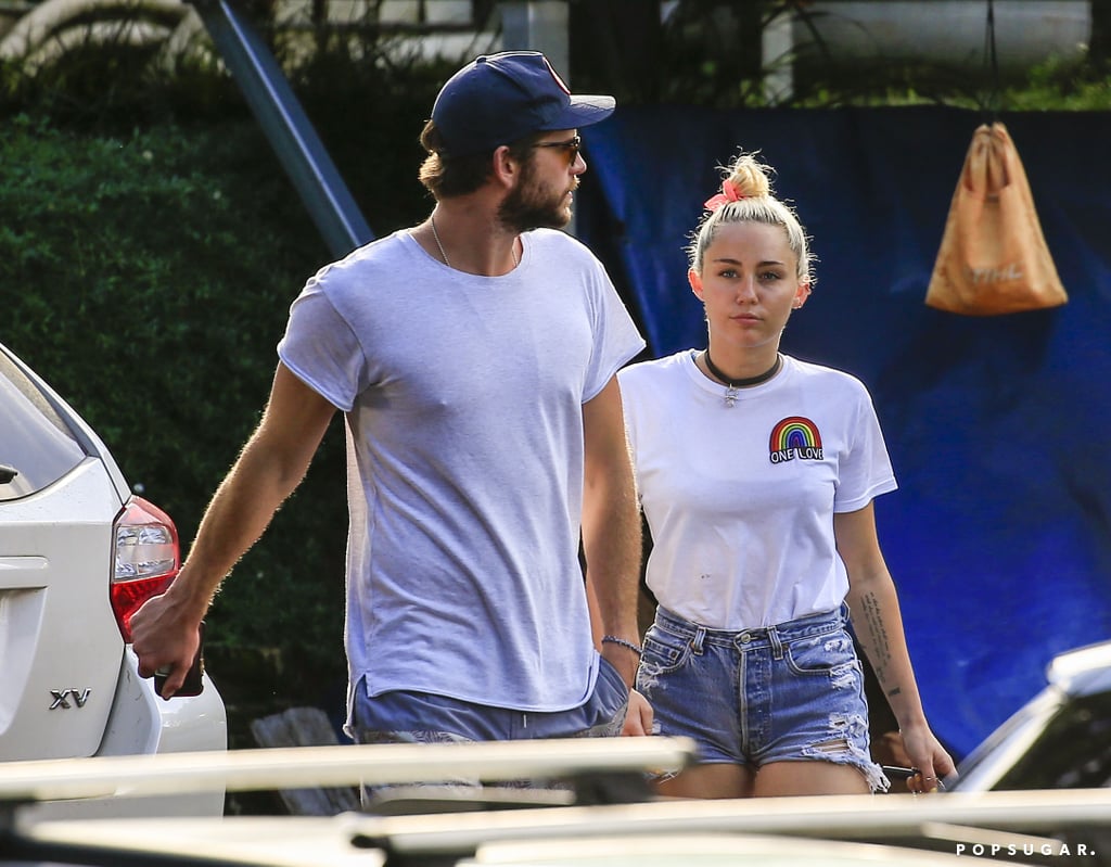 Miley Cyrus and Liam Hemsworth Having Lunch in Australia