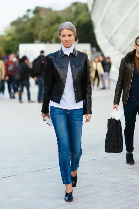 Linda Tol wearing Chanel belt bag outside Paris Fashion Week