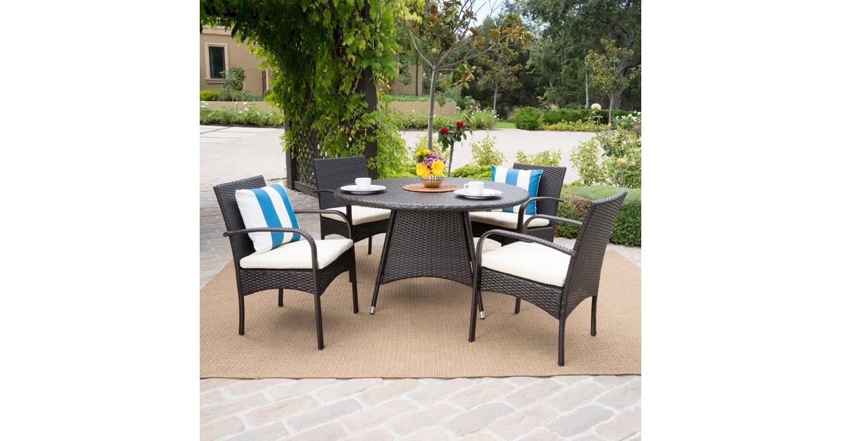 Theodore Outdoor 5-Piece Wicker Dining Set | Best Memorial ...