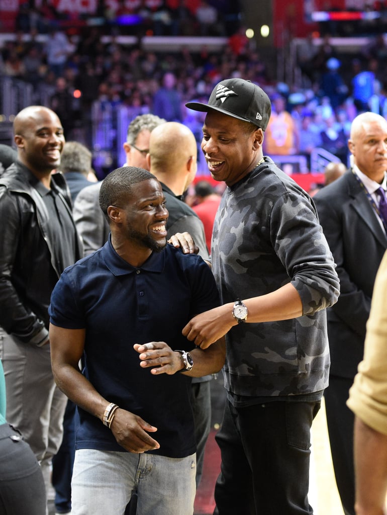 Beyonce, Jay Z, and Kevin Hart at Clippers Game March 2016