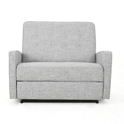 Christopher Knight Home Calliope Buttoned Fabric Reclining Loveseat (Light Gray