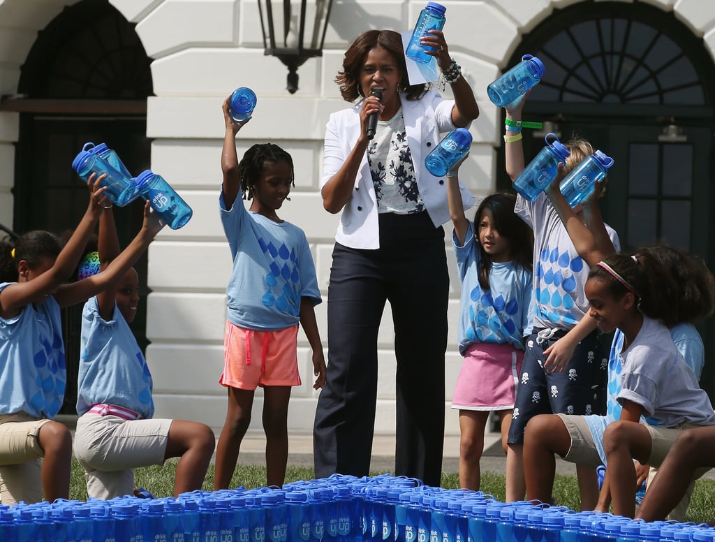 When she encouraged kids to drink more water every day