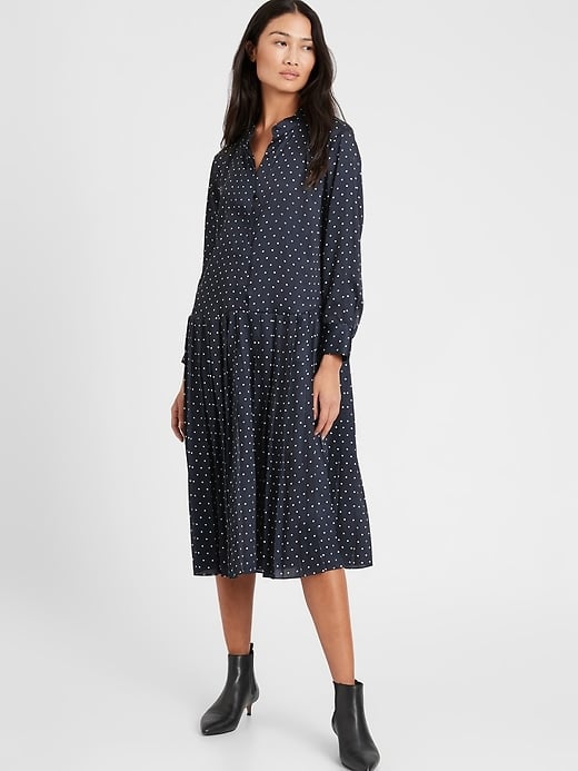 Banana Republic Satin Midi Shirt Dress