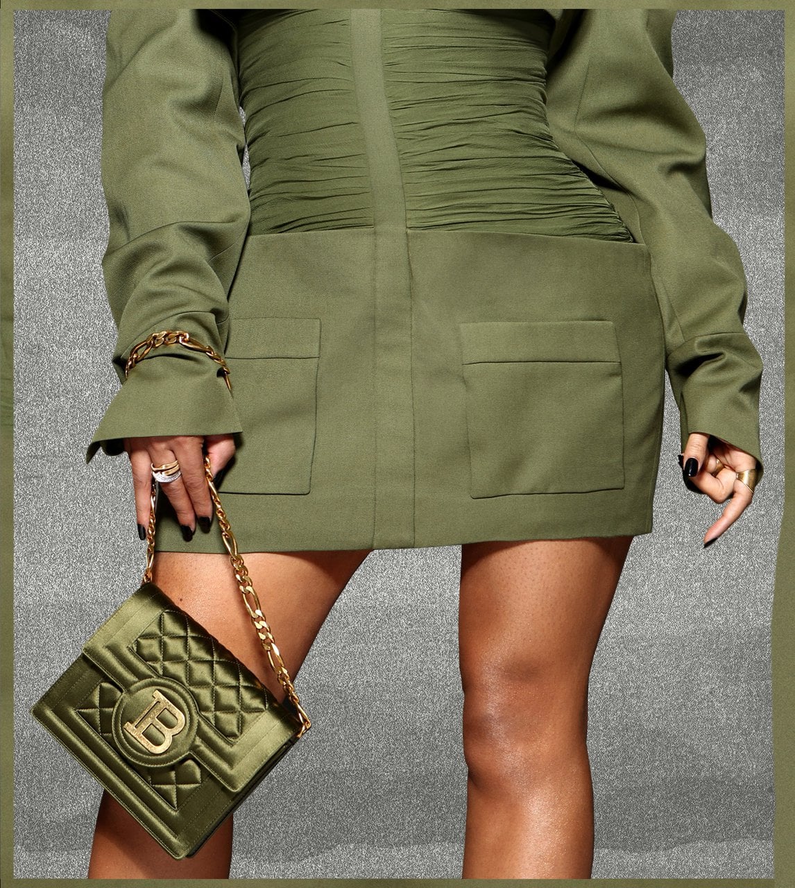 Balmain green bag sales