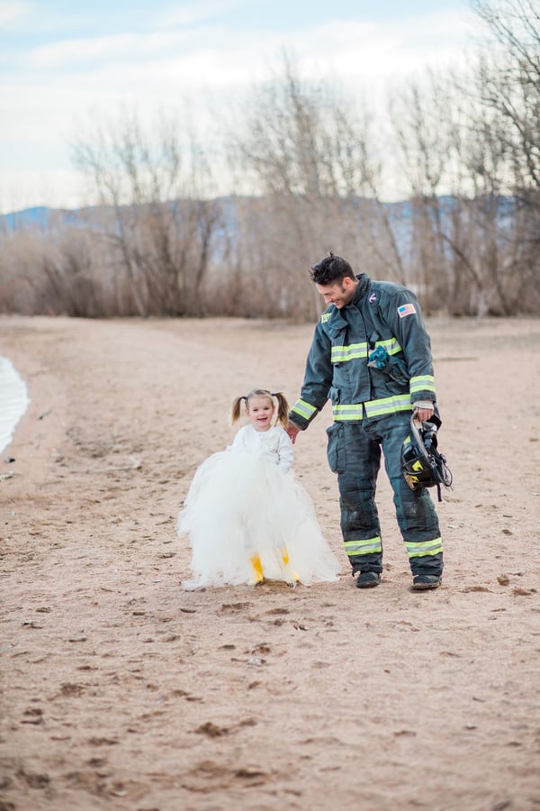 Father and Daughter Firefighter Photo Shoot
