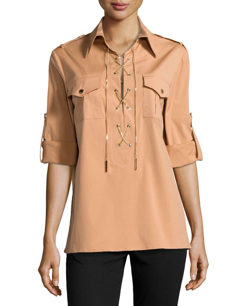 Michael Kors Chain Front Safari Shirt ($995)