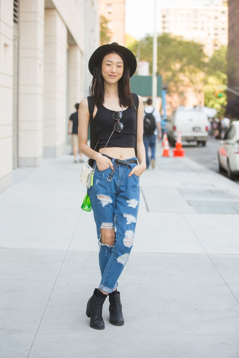 Distressed High-Waisted Jeans
