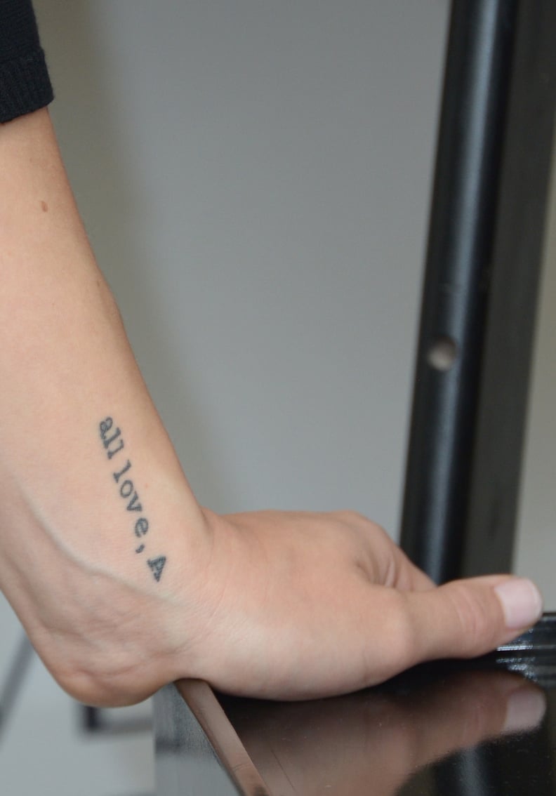 Olivia Wilde's "All Love, A" Quote Tattoo