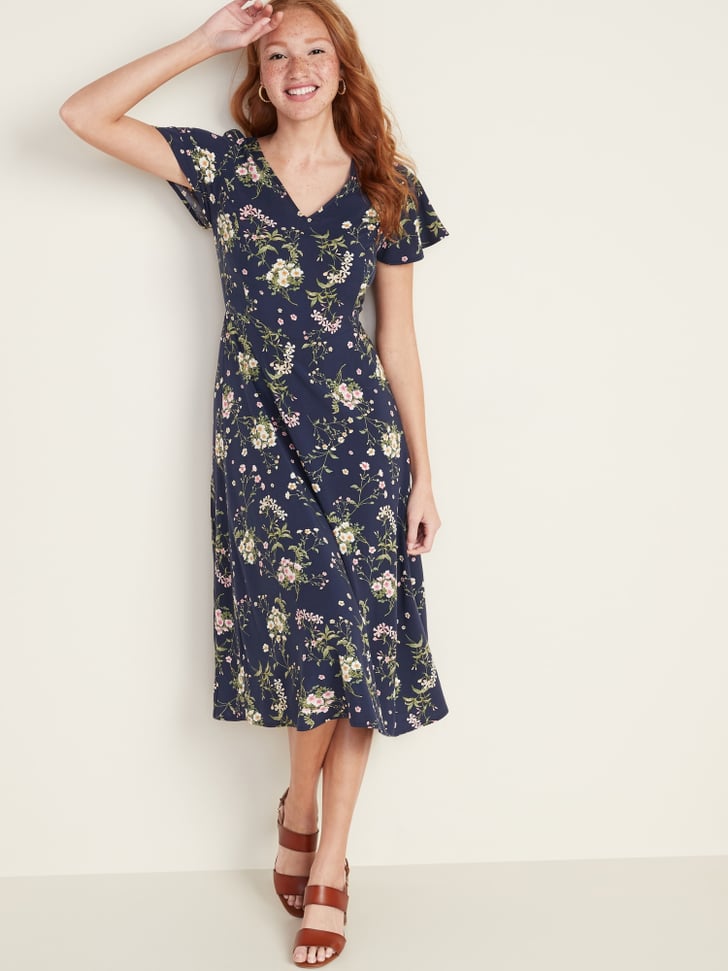 fit and flare v neck