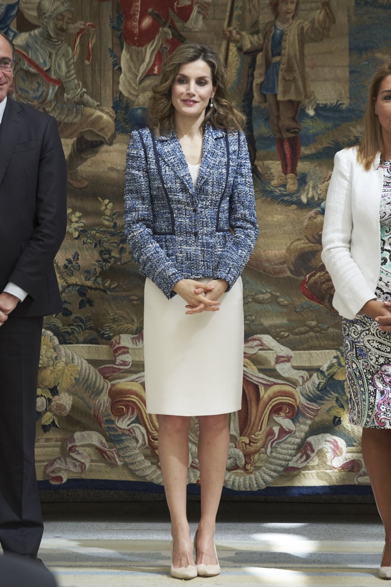Queen Letizia Enjoys Styling Her Shifts With a Blazer, Giving Them a Polished and Professional Twist