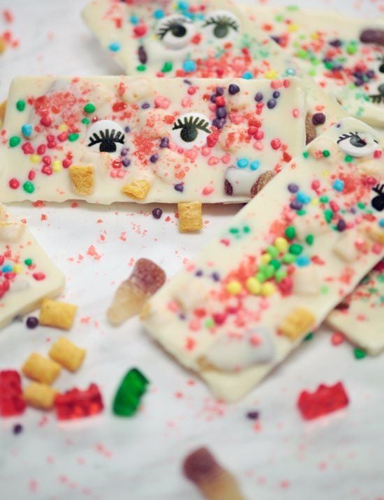 White Chocolate Bars With Pop Rocks, Gummy Bears, and Cap'n Crunch