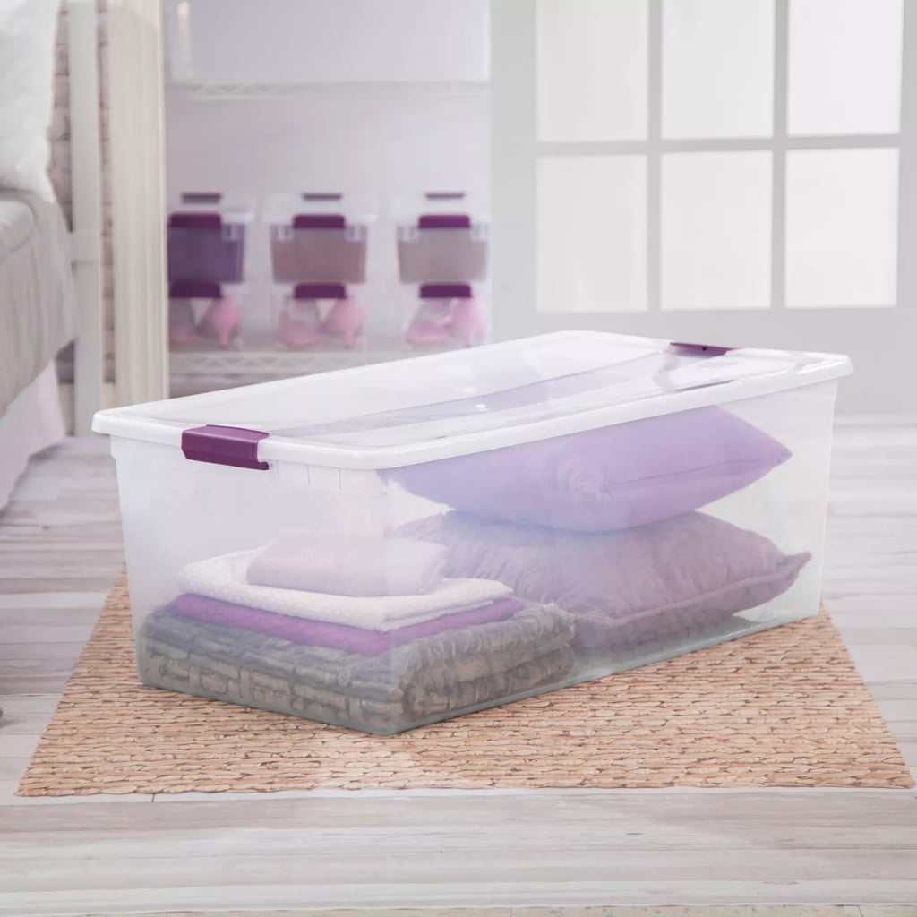 Wool-Blanket Storage: Sterilite 110-qt Clear View Storage Bin With Latch