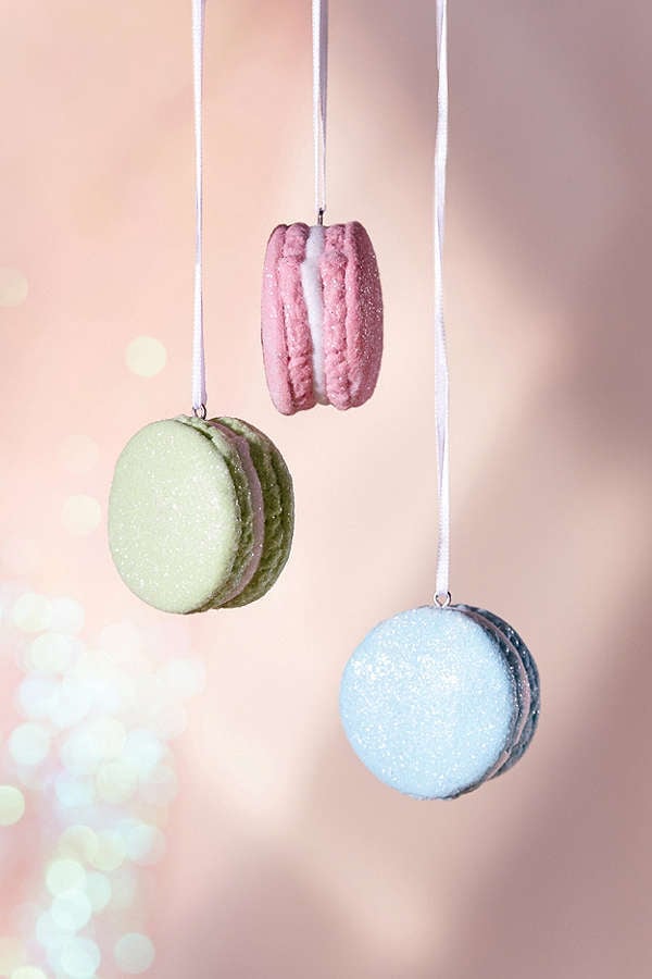 Glitter Macaroon Christmas Ornament - Set Of 3